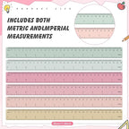 ForraFun 120 Pcs 12 Inch Plastic Ruler Bulk Colorful Transparent Ruler - Image 2