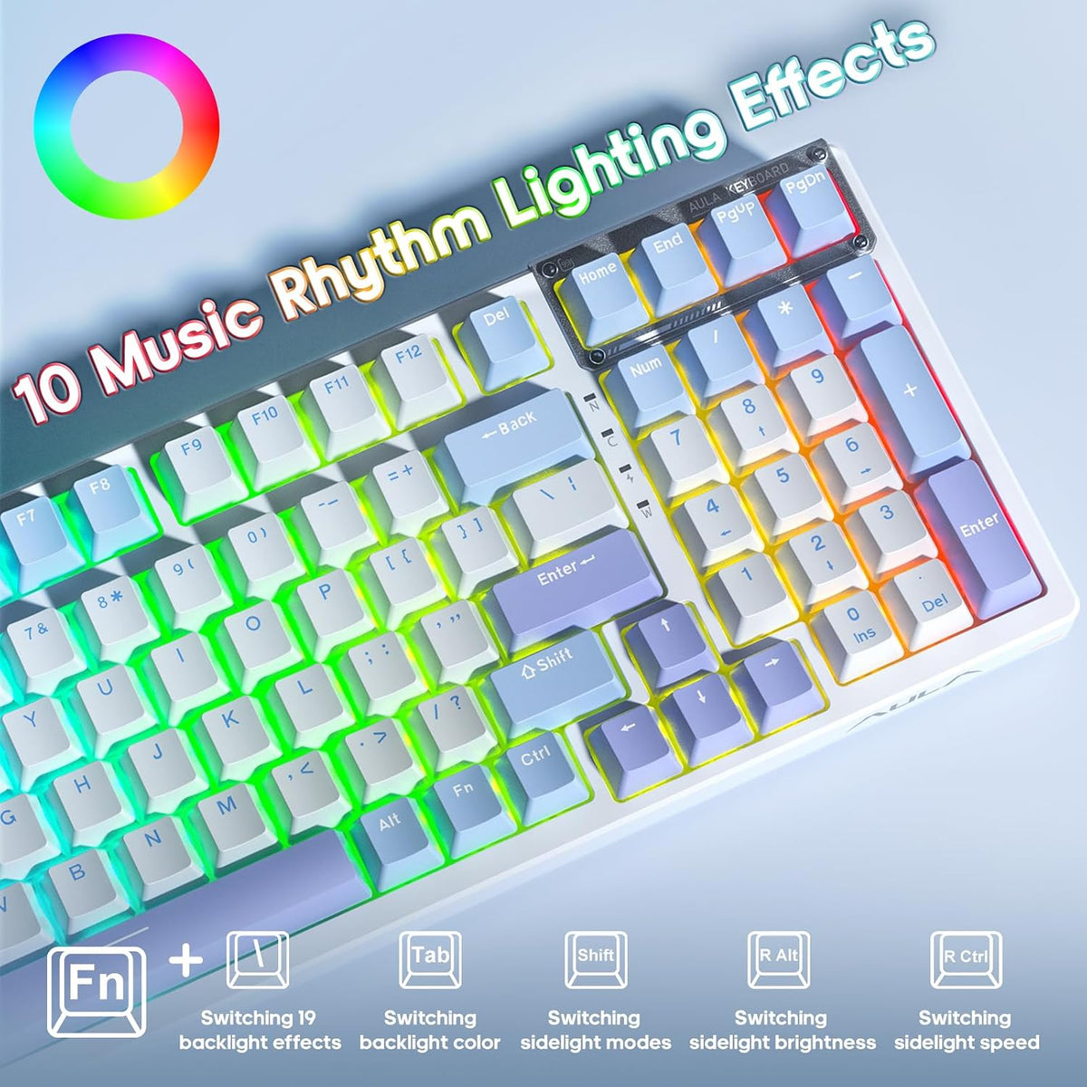 AULA Mechanical Keyboard, Wireless Gaming Keyboards 99 Keys Tri-Mode BT5.0/2....