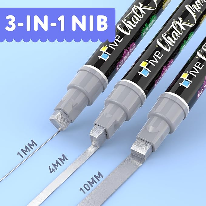 TFIVE Metallic Silver Liquid Chalk Markers - Image 3