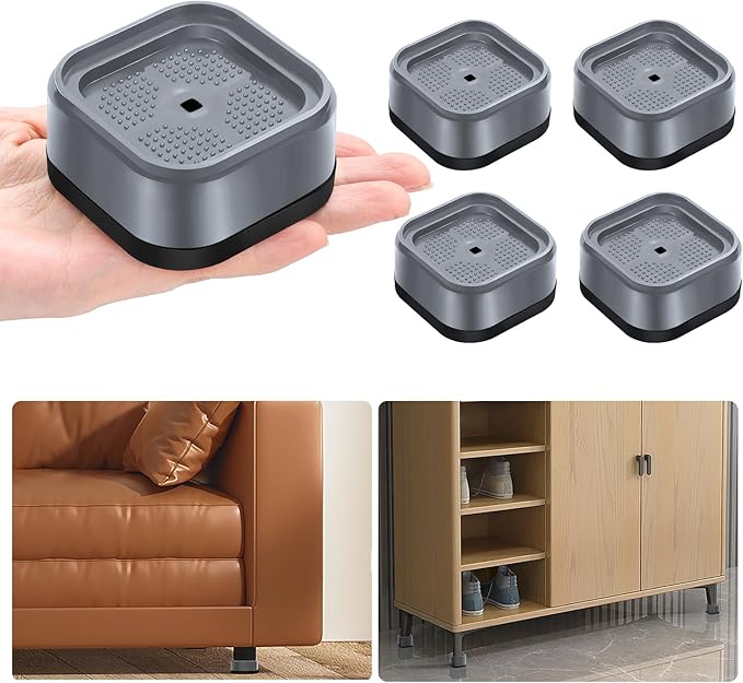 shouwuhho 4 Pack Furniture Risers Adjustable Bed Risers Heavy Duty Lifts Height by EnjoyLifeEnjoyHappiness