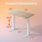 HUANUO 32" Small Electric Standing Desk Adjustable Height, 4 Memory Height - Image 3