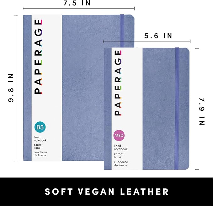 PAPERAGE Softcover Lined Journal Notebook, 160 Pages, Medium College Ruled - Image 2