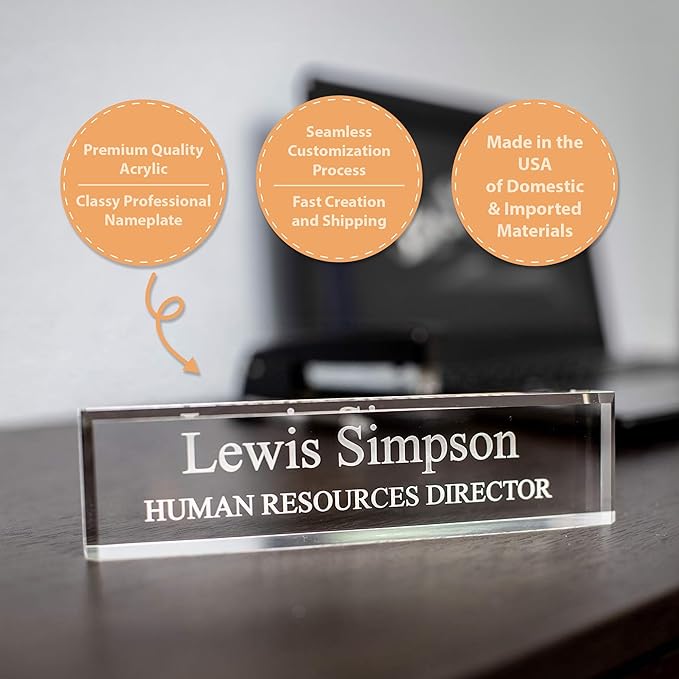 SignsByLITA Personalized Acrylic Desk Name Plate 2" x 10" - Image 5