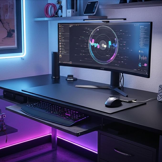 Black Leatherette 30" x 12.5" Keyboard/Mouse Desk Mat - Image 5