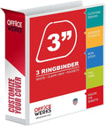 3 Inch 3 Ring Binder, Heavy Duty D-Ring, Holds 725 Sheets, Customizable Clear by Unknown
