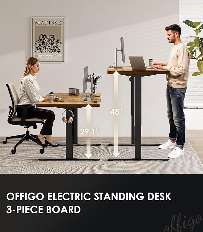 OffiGo 79 Inch Executive Electric Standing Desk, Height Adjustable Desk - Image 3