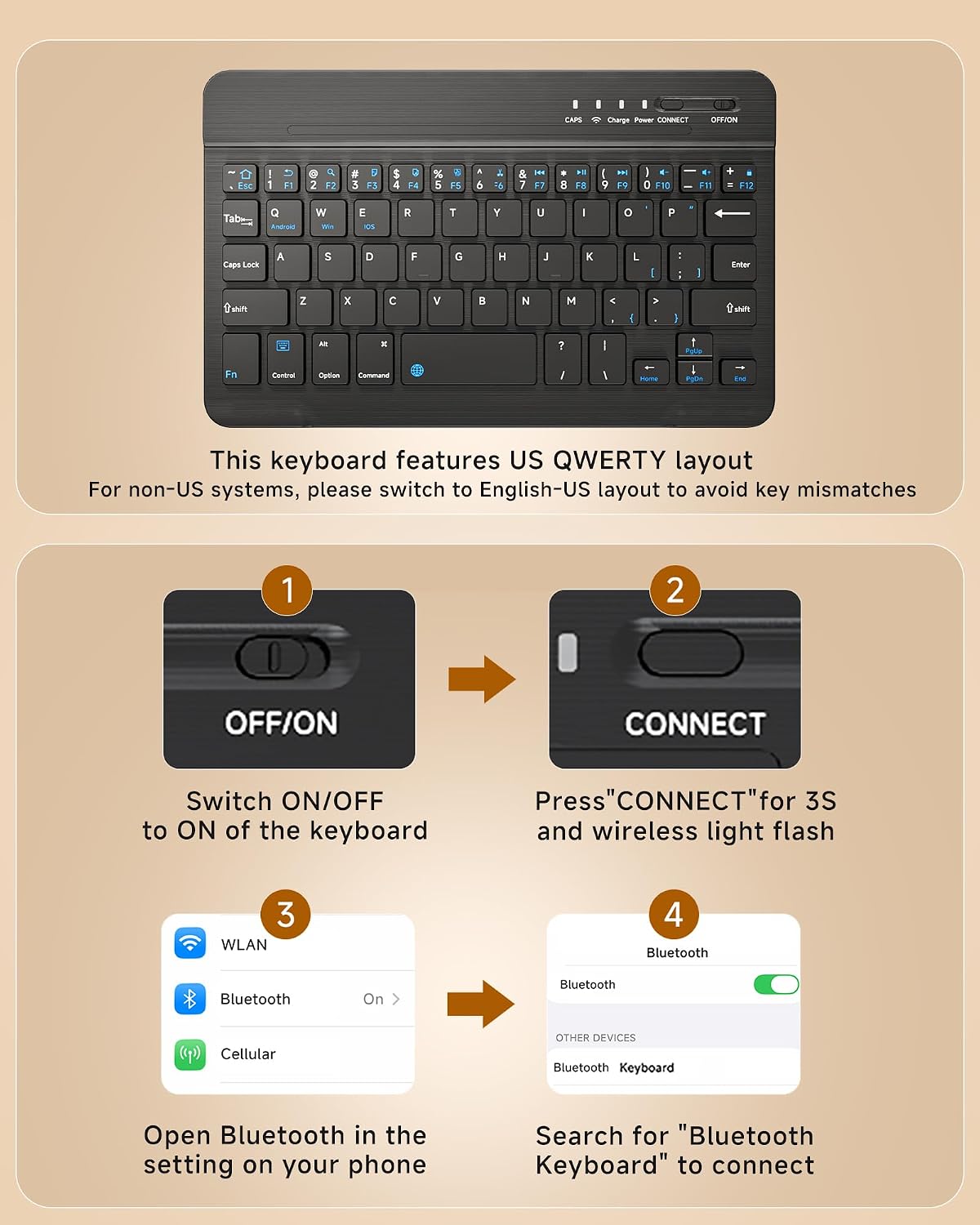 4-in-1 Mini Wireless Keyboard Case for Galaxy Z Fold 8 Ultra/Z Fold 8/7/6/5