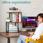 Vfelf Desktop Bookshelf, 3-Tier Desk Organizer Shelf - Image 4