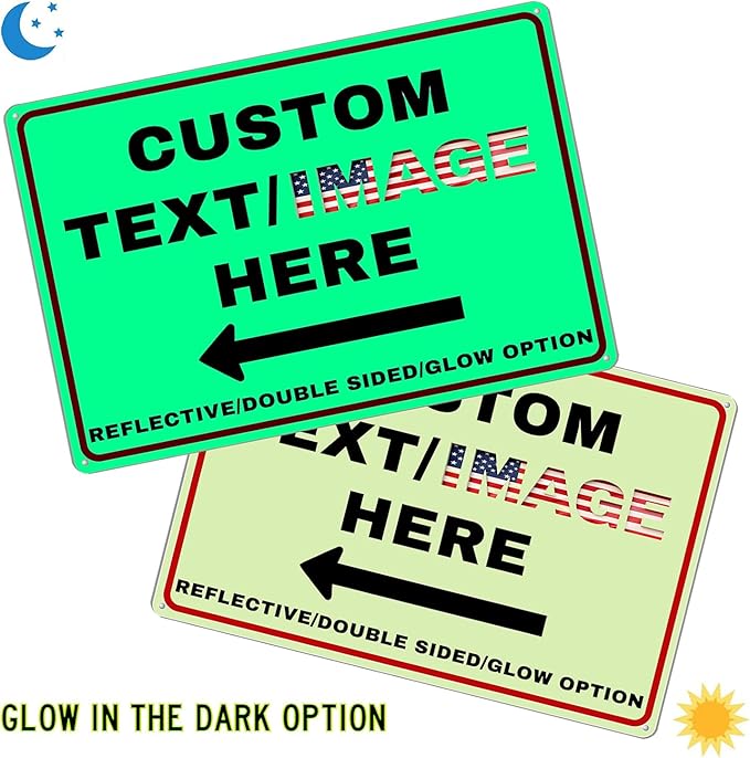 Custom Directional Arrow Sign, Glow in the Dark/Reflective Option, Personalized - Image 4