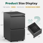 Greenvelly 2 Drawer Mobile File Cabinet - Image 3
