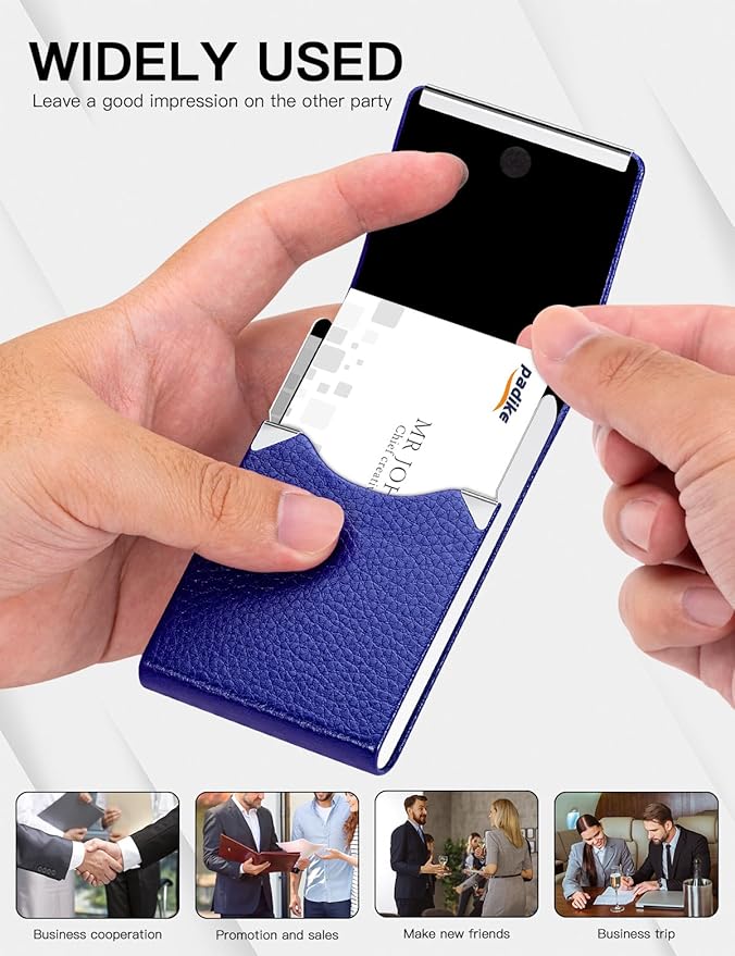 Padike Professional Business Card Holder PU Leather Business Card Case Name - Image 5