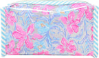Lilly Pulitzer Vinyl Pouch, Beachside Haven | Cute, Semi-Clear, Water Resistant, Zipper Bag Pencil Case for Stationery, Small Toiletries, and Makeup
