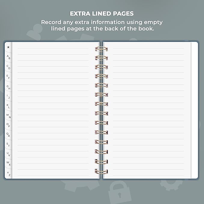 Clever Fox Password Book Spiral – Internet Address & Password Organizer - Image 6
