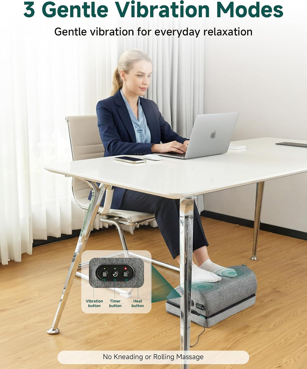 Snailax Heated Foot Rest Under Desk, Adjustable Height Foot Stool
