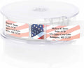 Proudly American Flag Personalized Return Address Labels with Elegant Dispenser - Roll of 250 Custom USA Stickers