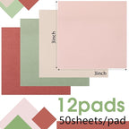 Thenshop 12 Pads Retro Sticky Notes 3''x3'', Self Stick Notes Pads Retro Office - Image 2