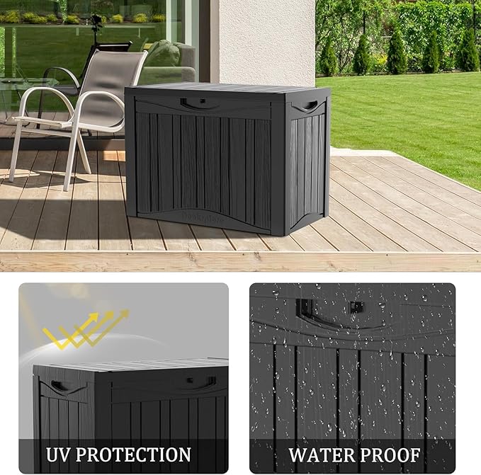 Yardgrace 50 Gallon Plus Outdoor Storage Box, Waterproof Resin Deck Box - Image 3