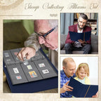 Lewtemi Stamp Collecting Albums Set Stamp Collection Book Include 20 Pages - Image 6