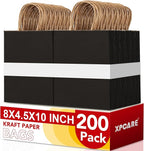 XPCARE 200Pack Paper Bags 8x4.5x10 Inch, Plain Medium Paper Bags by XPCARE