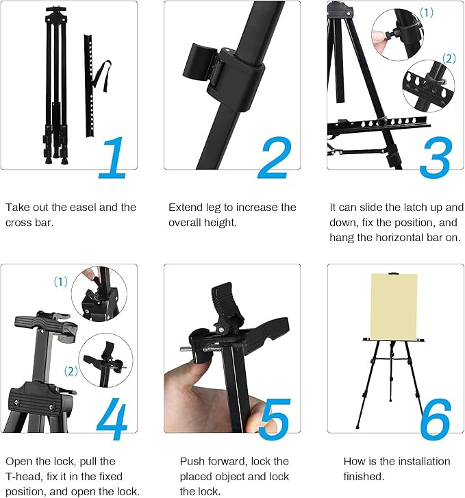 RRFTOK Artist Easel Stand, Metal Tripod Adjustable Easel - Image 7