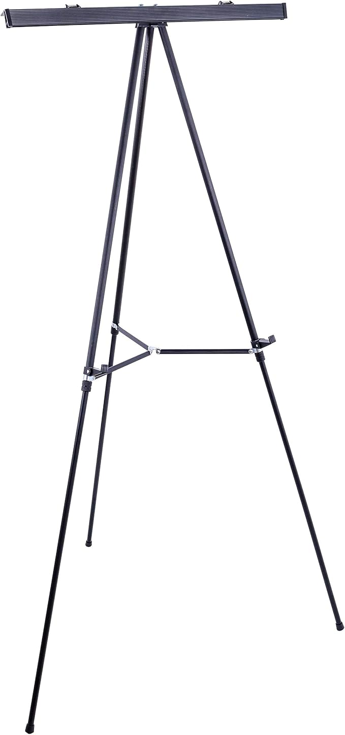 U.S. Art Supply 66" High Boardroom Black Aluminum Flip Chart Easel & by USArtSupply
