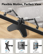 huanuo 32 inches dual monitor stand up to, side view