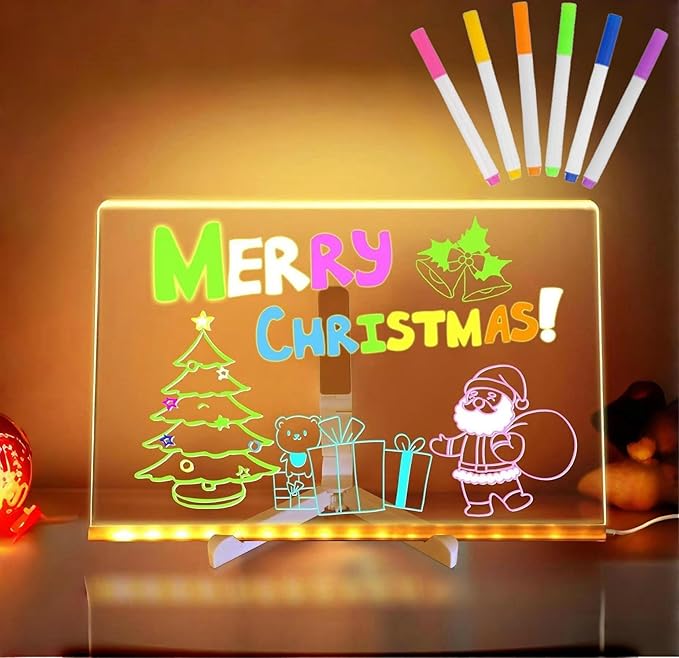 Led Note Board with Colors, 12” X 8” Acrylic Led Light Up Message Board by Unknown