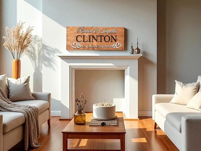 Custom Family Name Sign | Personalized Wooden Wedding Gift | Rustic Last Name - Image 4