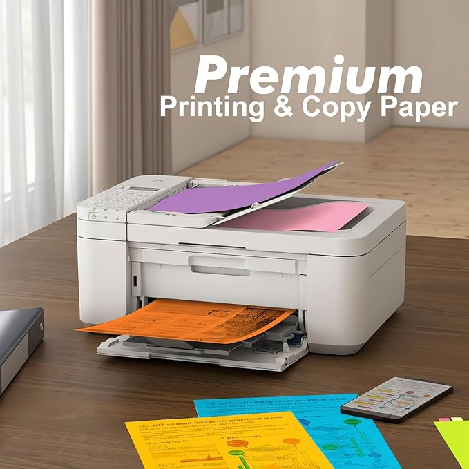 Colored Copy&Print Paper 8.5X11 Inches, 180 Sheets 9 Colors Rainbow A4 Printer - Image 6