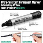 Fuutreo 16 Pcs Jumbo Size Permanent Markers Bulk Large Chisel Tip Permanent - Image 3