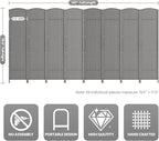 8 Panel Room Divider, 6Ft Folding Privacy Screen, Tall - Image 3
