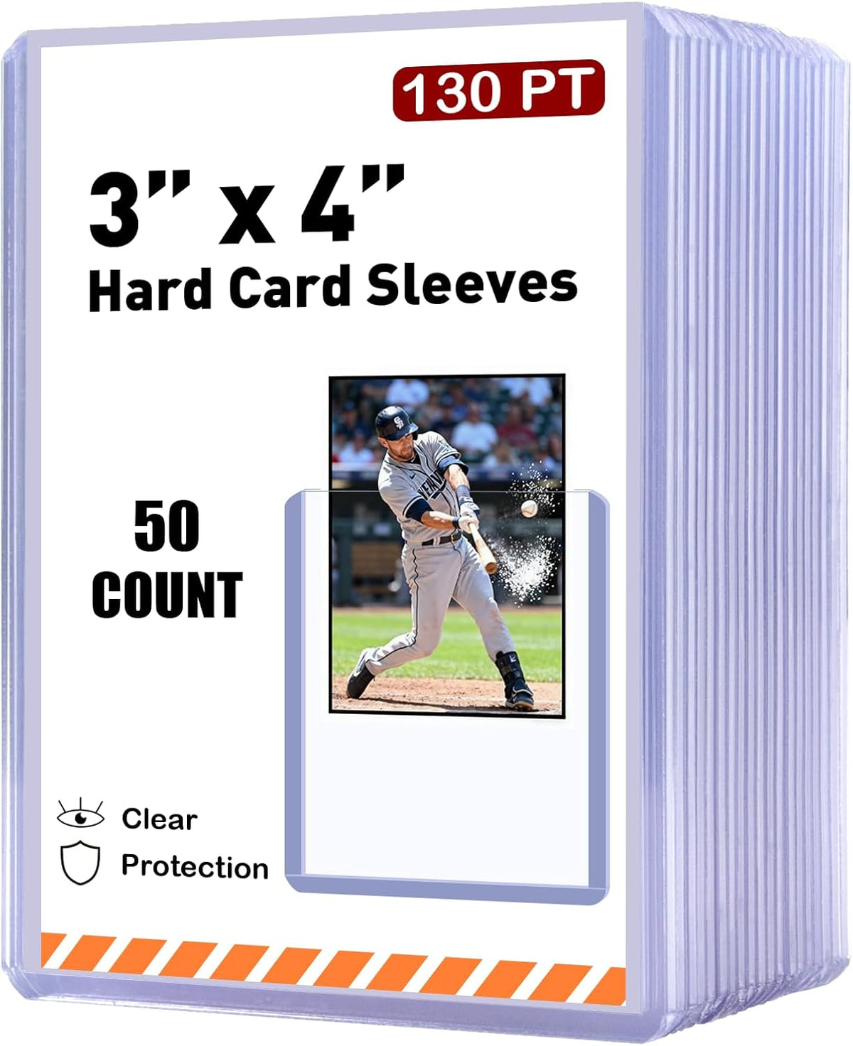 50ct 130pt 3"x4" Hard Card Sleeves