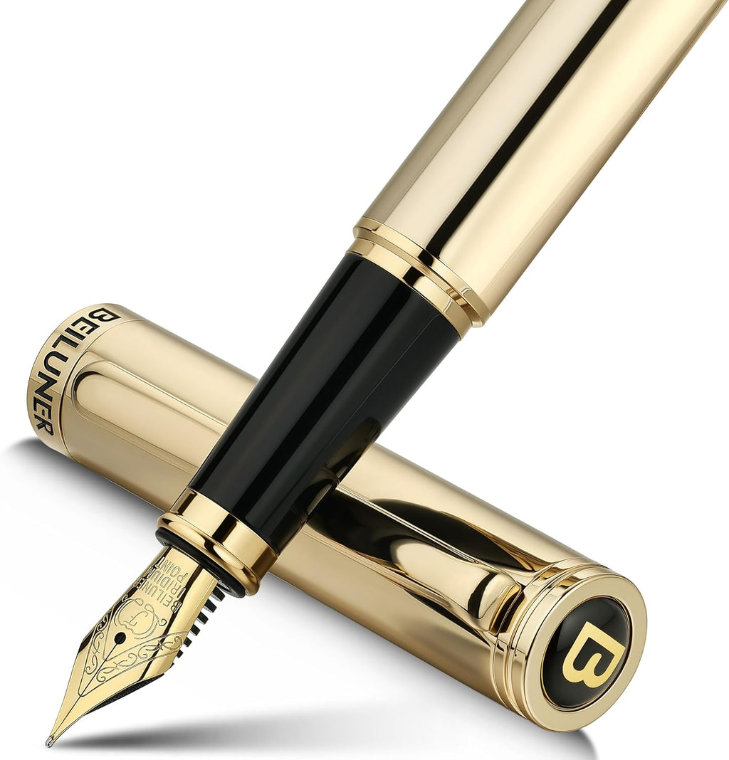 BEILUNER Gold Fountain Pen, Stunning Luxury Pens