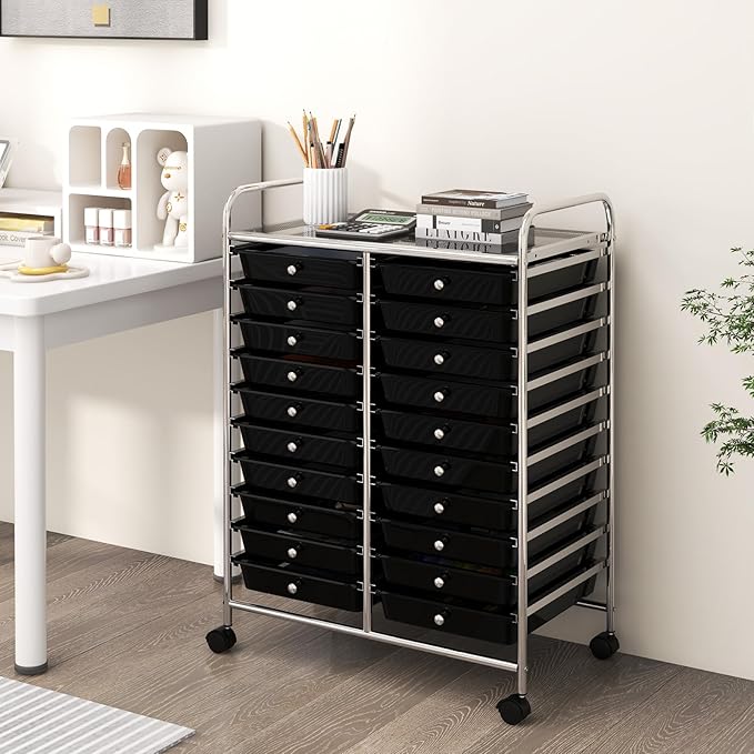 Happygrill 20-Drawer Organizer Cart Tools, Mobile Utility Storage Cart - Image 2