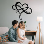 Personalized Valentines Metal Wall Sign, Custom Infinity Heart Love Couple Name - Image 3