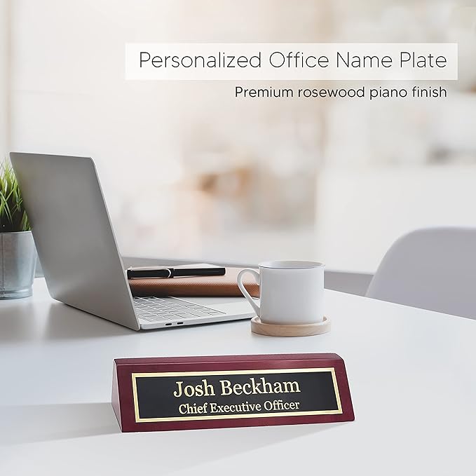 Business Wood Name Plate for Desk | Custom Desk Name Plate Personalized Gift - Image 4