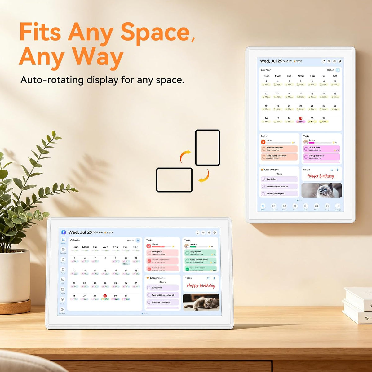 21.5" Smart Digital Calendar - Family Hub Planner with Chort Chart