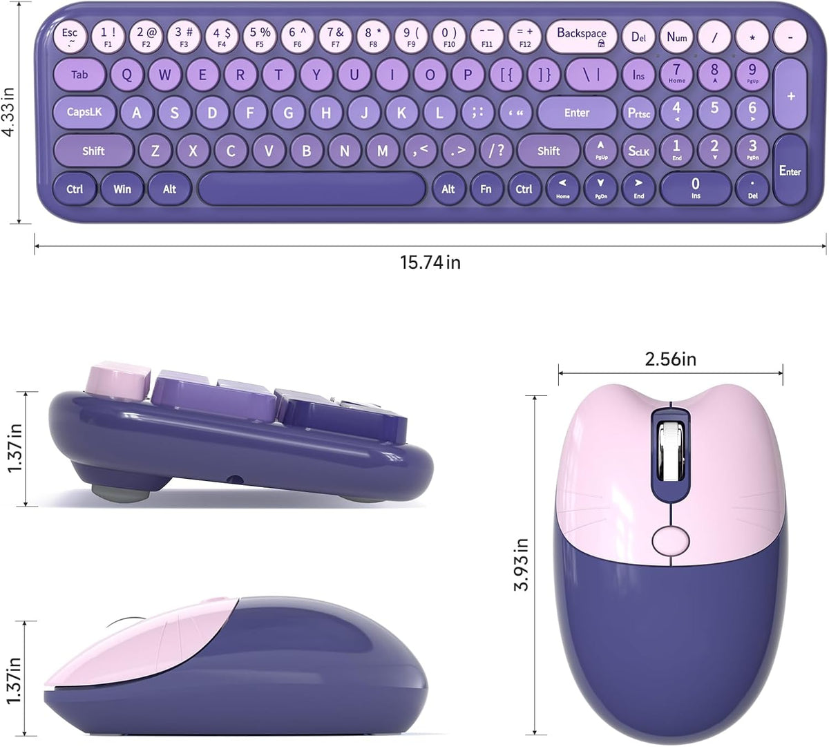 MOFII Wireless Keyboard and Mouse Combo, Compact Small Keyboard with Large Pr...