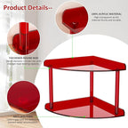 Sezanrpt 2 Tier Acrylic Corner Shelf Organizer Storage 9.5x9.5x8 Inch, Study - Image 4