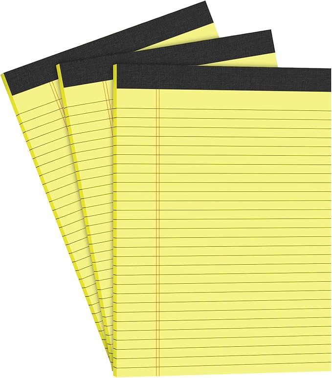 AILZFEI Yellow Legal Pads Note Pads 8.5 x 11 inch Wide Ruled, 30 Sheets/Pad by Unknown
