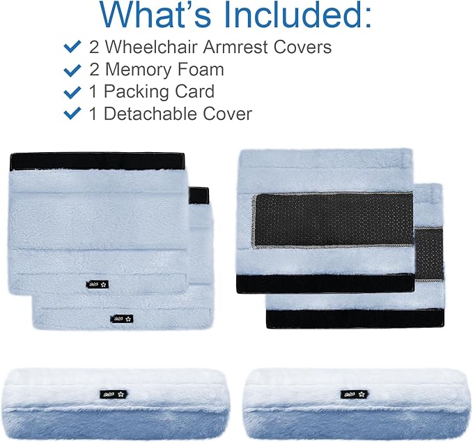 SPRING SEAON Wheelchair Armrest Covers 2 Pack Soft Memory Foam Wheelchair - Image 5