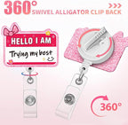 Aoryalps Trying My Best Retractable Badge Reel Holder Retractable - Image 4
