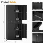 TaskStorz Metal Storage Cabinet, Lockable File Steel Cabinet - Image 3