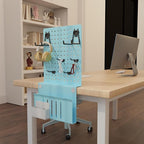Henitol Desk Side Storage with Clamp-On Desk Pegboard, Steel Privacy Panel - Image 7