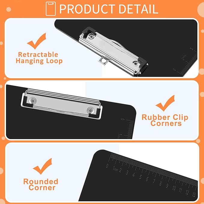 Black Clipboards, PANDRI 26 Pack Plastic Black Clipboards - Image 4