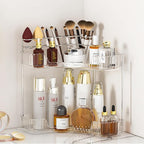 SUNZOS Bathroom Counter Organizer, 2-Tier Corner Bathroom Organizer Countertop by SUNZOS