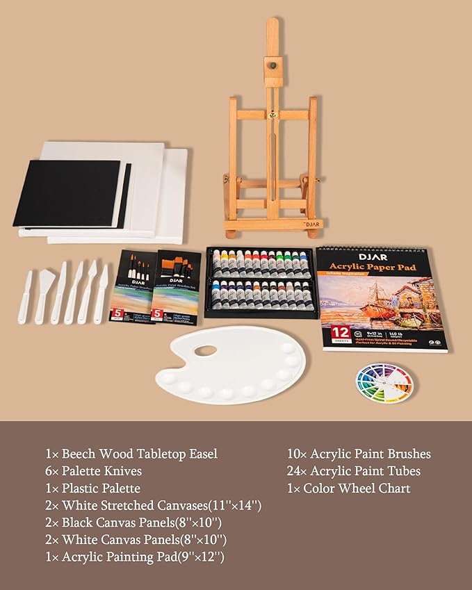 DJAR 49 pcs Acrylic Art Set - Image 2