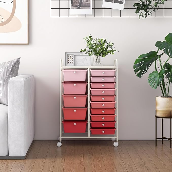 GLACER 15 Drawers Rolling Cart, Storage Cart - Image 9