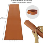 ZORESYN PU Leather Desk Mat Waterproof Anti-Oil Dining Table mat - Image 2
