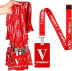PerKoop 25 Pack Visitor Badge Lanyards Volunteer Badge Holder by PerKoop